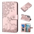 thumbnail image 2 of TOP SHE Case For Samsung Galaxy S21 FE, Sika Deer Flip Synthetic Leather TPU Case Cover with Fashion Wallet Lanyard Anti-Scratch Shockproof Bumper Case,Rosegold, 2 of 7