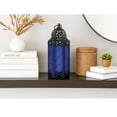 thumbnail image 4 of 2-Pack Moroccan Candle Lantern Holder - Decorative Lamp for Tabletop or Hanging Use, Indoor or Outdoor Porch Patio - Ramadan, Weddings and Holidays, Medium, Cobalt, 4 of 8