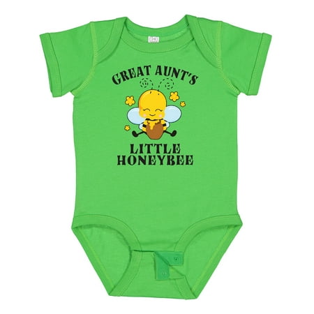 

Inktastic Cute Bee Great Aunt s Little Honeybee with Stars Gift Baby Boy or Baby Girl Bodysuit