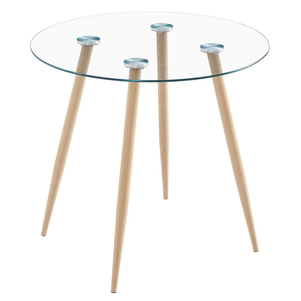 Ktaxon Dining Table Modern Minimalist Glass Kitchen Table Round