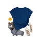 thumbnail image 2 of Playera blusa De Capybara Comiendo Helado Capibara Ropa De Mujer Chic Color Azul Talla Mediana Marca Emil SaEs, 2 of 4