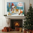 thumbnail image 4 of P&L Art Merry Christmas Snowman & Forest Animals Canvas Wall Art, Watercolor Holiday Decor with Deer, Fox, Bunny, Framed Canvas Print, 4 of 8
