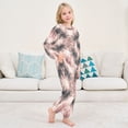thumbnail image 6 of Fluffy Pajamas Set Fuzzy Winter Warm Pj Sets Pullover Tops and Long Pants Soft Pink Tie-dye Pattern Small, 6 of 8