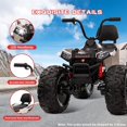 thumbnail image 6 of Garvee 24V Kids ATV, Ride on Car for Kids, 4WD Off-Road 4 Wheeler Quad Electric Toys Vehicle, 4x80W Powerful Engine, with 7AHx2 Large Battery, EVA Tires, Full Metal Suspension, LED Light（White）, 6 of 7