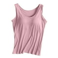 thumbnail image 4 of Bmisegm Built in Bra Tank Tops for Women Sleeveless Drop Shoulder Round Neck Bra Cup Yoga Sports Vest Loose Womens Casual Tops PK2 XL, 4 of 4