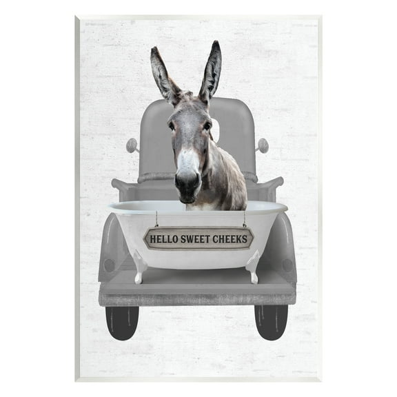 Stupell Industries Hello Sweet Cheeks Donkey Animals & Insects Painting Unframed Art Print Wall Art, 13 x 19