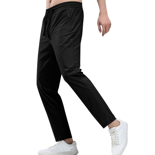 EOYWHK Pantalon Homme Séchage Rapide Ajustement Extensible Taille Élastique Pantalon Habillé Protection Solaire Respirant Jambe Droite Randonnée Course Pêche