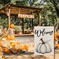 thumbnail image 2 of Fall Garden Flag Burlap for Outside 12x18 Inch Double Sided, Autumn White Pumpkin Farmhouse Style Sign Lawn Small Flags Yard Outdoor Decorations DF533, 2 of 6