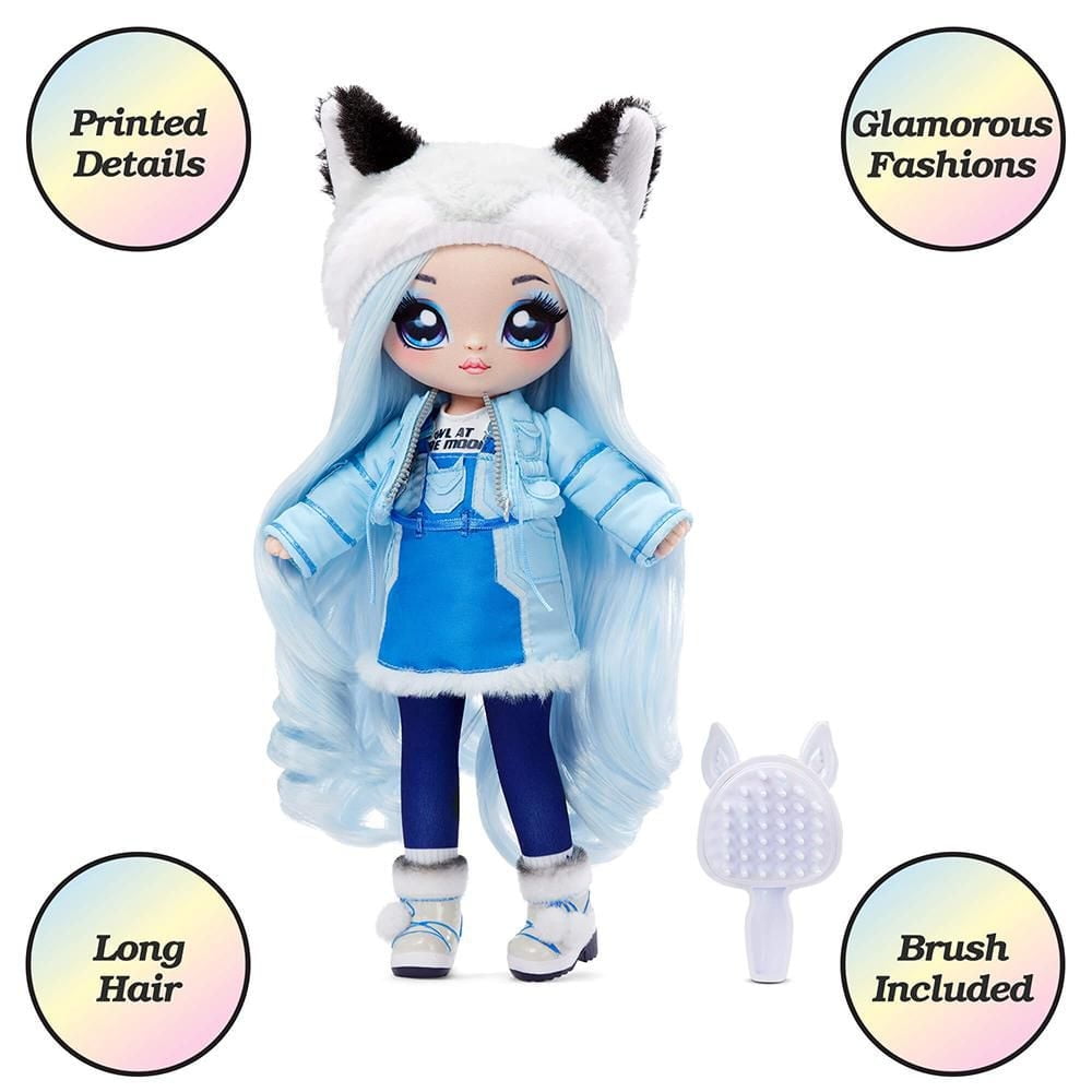 Na Na Na Surprise Teens Fashion Doll – Alaska Frost, 11" Soft Fabric Doll, Wolf Inspired with Blue Hair