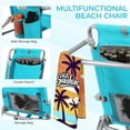 thumbnail image 6 of LAZY BUDDY Low Beach Chair, Portable Backpack Beach Chairs with Cooler Pouch, Outdoor Folding Camping Chair with Headrest, Armrests and Storage Bag, 6 of 8