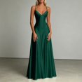 thumbnail image 2 of Women's Satin V Neck A-Line Gown – Elegant Evening Party Dress in Sizes XS-XL, Versatile Formal Occasion Wear for Prom Wedding, 2 of 5
