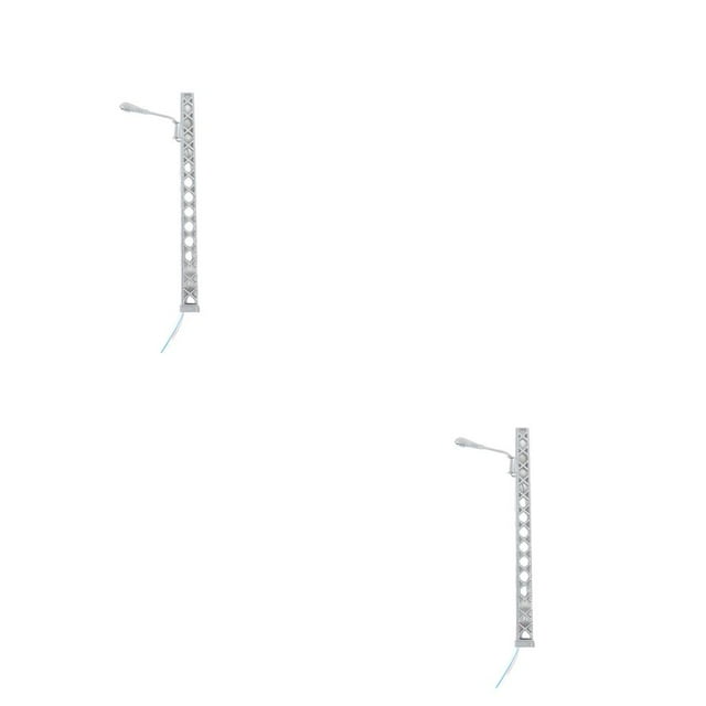 pitrice Model Railway Lamp Classical Pathway Single-Head Lightweight Ladder Streetlights Miniature Outdoor LED Metal Lamppost Silver(Warm Light) 2Set