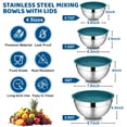 thumbnail image 2 of Walchoice Mixing Bowls with Lid Set of 4, Stainless Steel Nesting Metal Bowls for Kitchen Storage, Ideal for Preparing Cooking Serving Freezing, Size 0.7 & 1.2 & 2 & 2.5 QT - Blue, 2 of 7