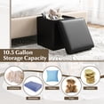 thumbnail image 4 of Giantex Storage Ottoman Cube, 15 Inches Folding Leather Ottoman Foot Rest, Coffee Table, Foot Stool, Padded Seat, Black, 4 of 6