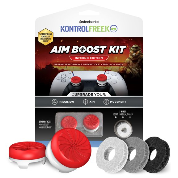 Kit KontrolFreek Aim Boost para mandos PlayStation 5 (PS5) y PlayStation 4 (PS4) | Incluye palancas de alto rendimiento y anillos de precisión | Inferno Edition
