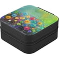 thumbnail image 3 of SKYSONIC Spring Flower Leather Jewelry Box,Portable Mini Jewelry Case Traveling Jewelry Organizer for Rings Necklaces Bracelets Earrings, 3 of 7
