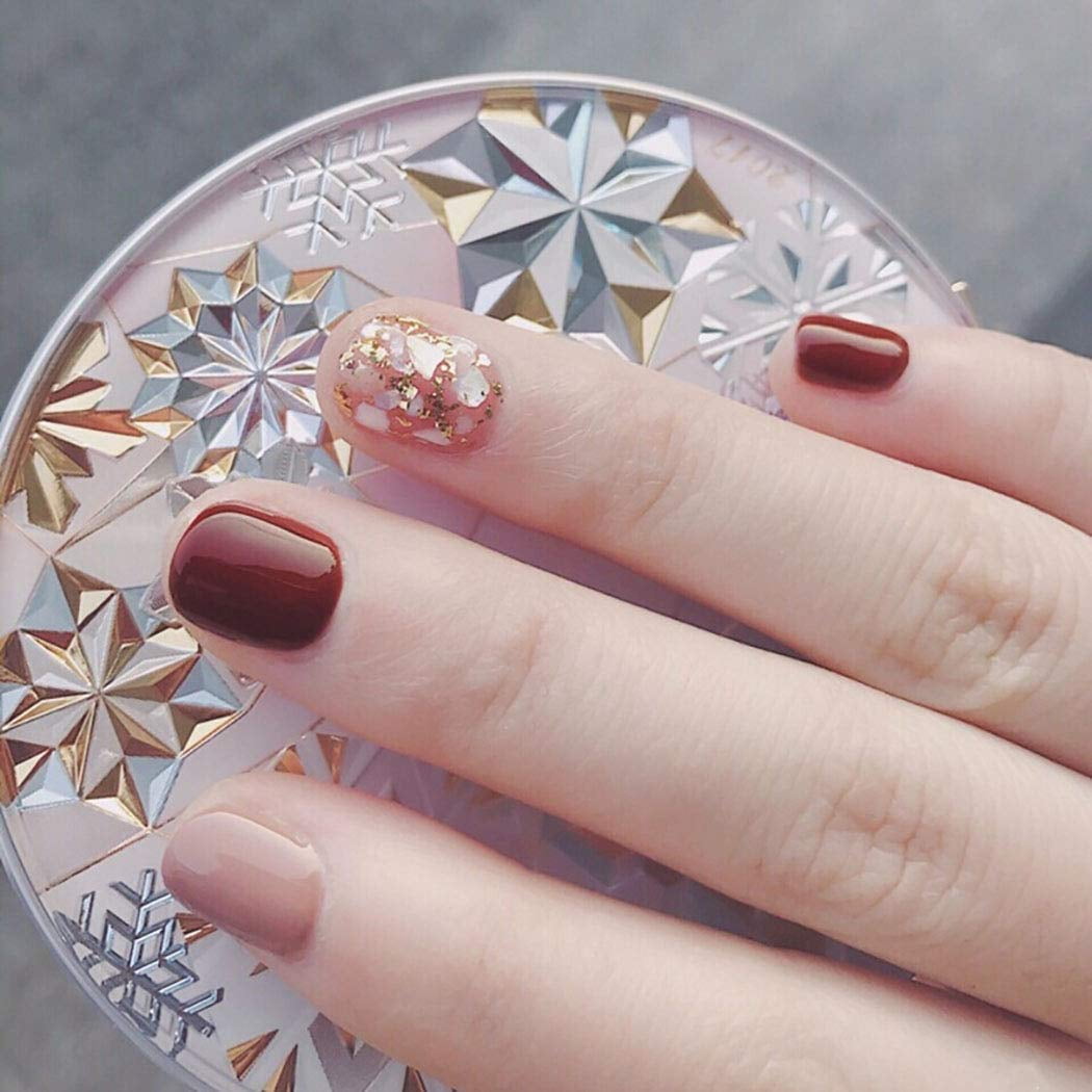 Pink False Nails Glossy Full Cover Nails Short Square Fake Nails Glitter Press On Nail For Women And Girls 24pcs Walmart Com Walmart Com