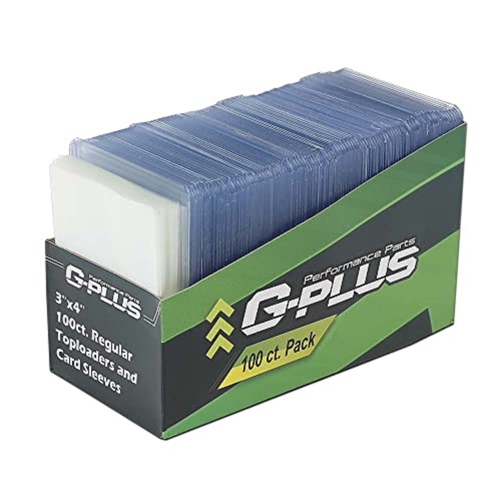 GPlus Regular 3x4 Toploaders + 100 Soft Sleeves New Top loaders