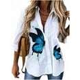 thumbnail image 1 of Chemise à Revers Imprimée à Manches Longues pour Femme, 1 of 1