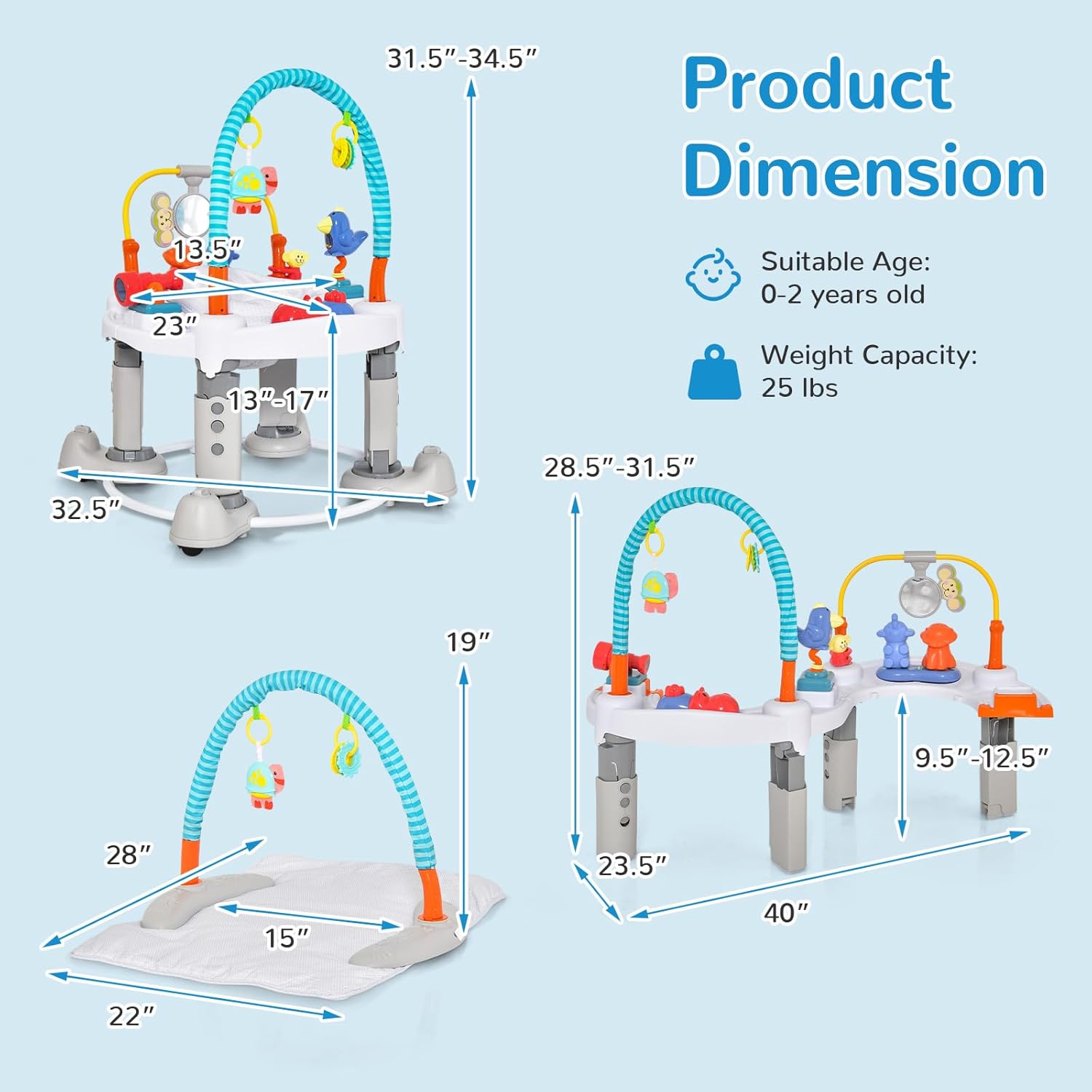Infans 5 in 1 Baby Activity Center with Toys photo 3