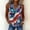 Dark Blue, variant on Women Patriotic Tank Top 50 States Name American Flag V Neck Sleeveless Loose Fit Denim Trim Vintage Distressed Print 4th of July Independence Day Summer Top Wine,S