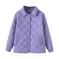 thumbnail image 2 of Parkas de manga larga para mujer, chaquetas acolchadas cálidas para mujer, chaqueta acolchada lisa de manga larga con estampado floral, abrigos con bolsillos, blusa para mujer, 2 of 9