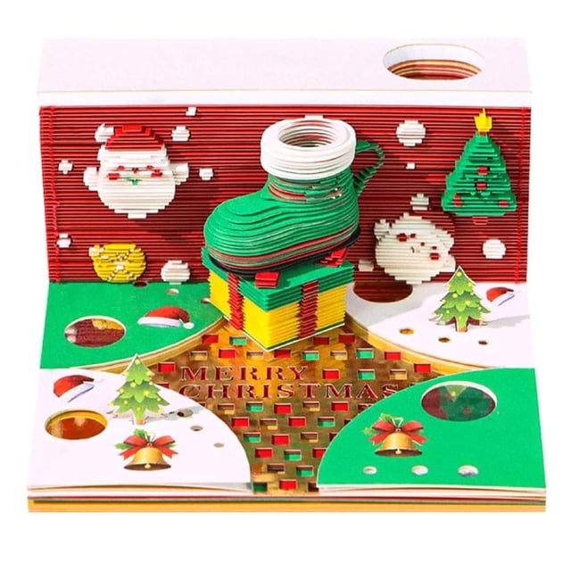 Tyidzon Calendar 2026 Writing Desk Calendar 2026 Cut Paper Art Notebook With LED Light Memo Art Notebook DIY Paper Carving Gift