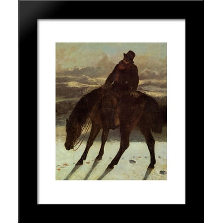 Hunter on Horseback, Redcovering the Trail 20x24 Framed Art Print by Gustave Courbet