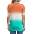 thumbnail image 4 of NAMTYQX Womens Graphic Tees Button V Neck Stretchy Patterns Short Sleeve Stylish Graphic Tees for Women Saffron Size 3XL, 4 of 5