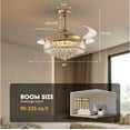 thumbnail image 6 of HOOMEDELIER 42" Chandelier Ceiling Fan with Remote, Crystal Beads Framed Fan with 4 Retractable Blades Smart Indoor Fandelier Fan, 6 of 12