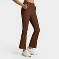 thumbnail image 2 of Prdecexlu Flare Yoga Pants Women Petite High Waist Leggings Stretch Bootcut Workout Pants Full Length Trousers Athletic Gym Running Leggings Coffee L, 2 of 6