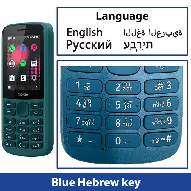 Nokia 215 4G teléfono móvil tarjetas SIM duales Radio FM 1150mAh tiempo de espera característica teléfono con teclado hebreo nuevo y Original 100%