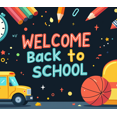 thumbnail image 4 of Welcome Back to School Educational Backdrop with Books and School Bus Banner Classroom Decorations Party Supplies Photo Prop, 4 of 4