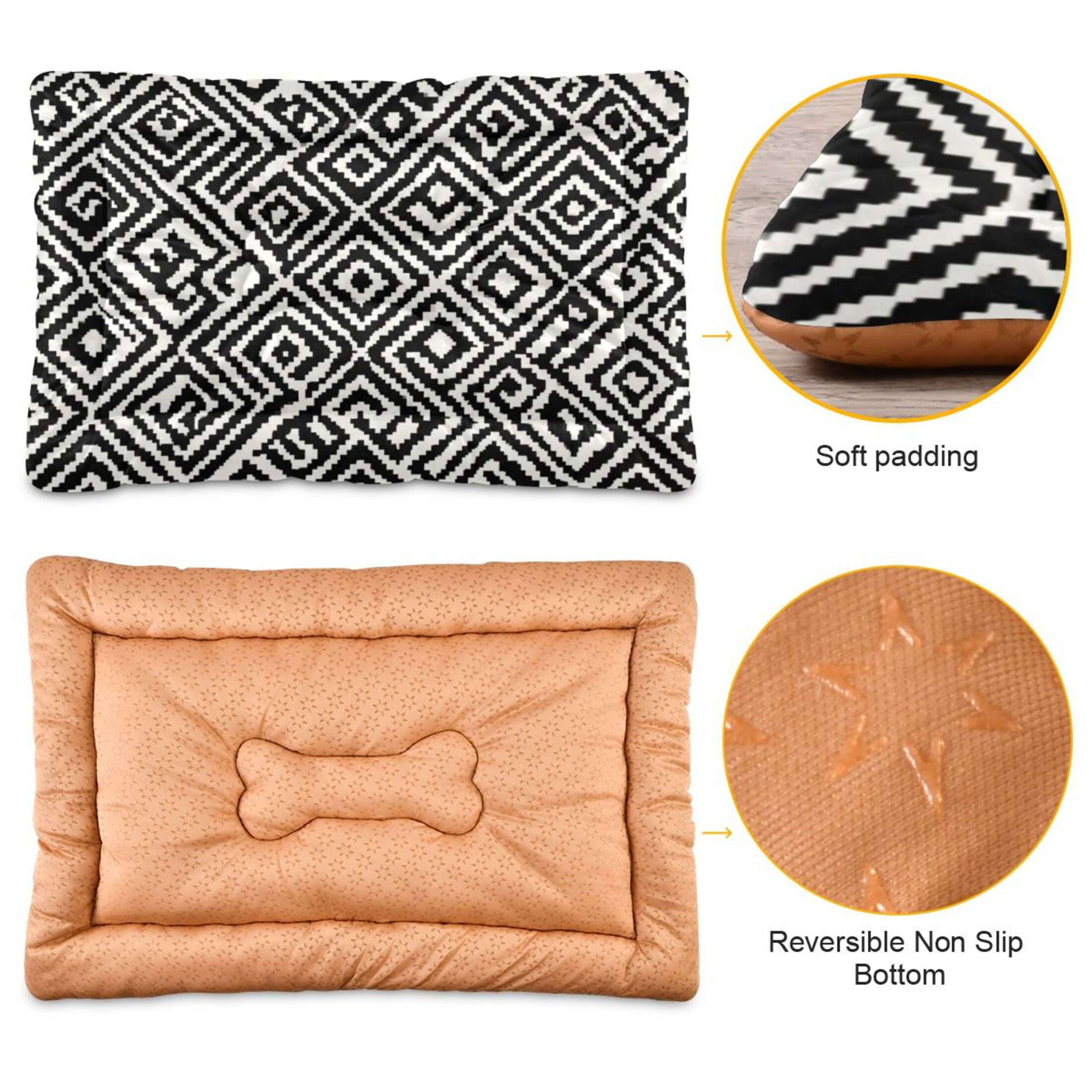Cozy Mat Pet Bed Indoor Outdoor Warm Soft For Cat Dog Puppy(S/M) Black&white Pattern