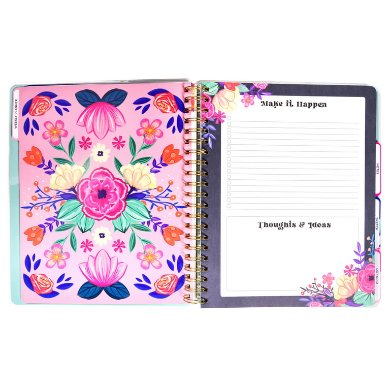 Pen+Gear 5-in-1 Undated Weekly/Monthly Planner, Floral 