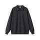 thumbnail image 1 of Heavyweight pure cotton polo collar sweatshirt for men, autumn and winter basic style, solid color, simple, loose fit, college style sweatshirt, 1 of 4