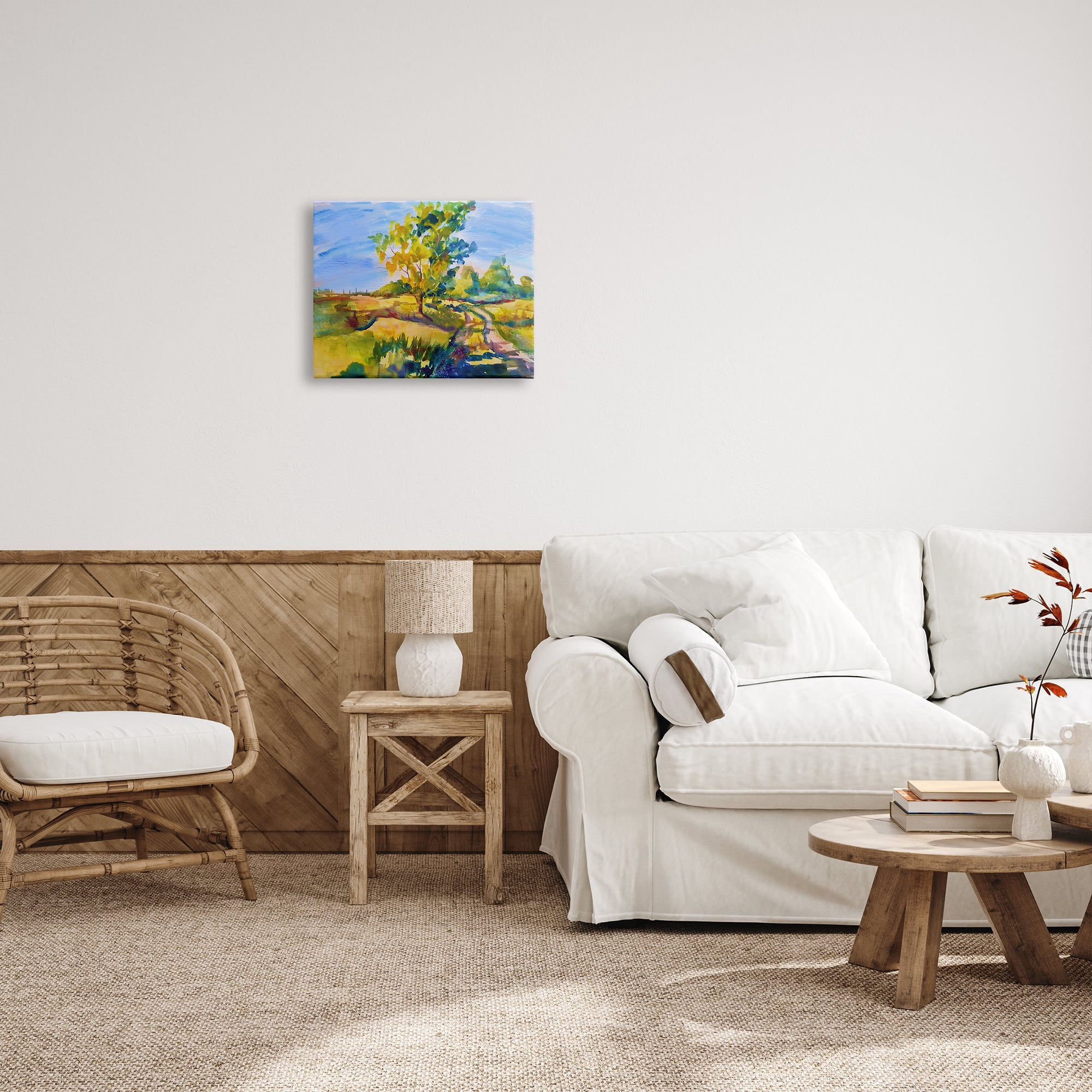 Stupell Industries Tree & Path Landscape Nature Painting Gallery Wrapped Canvas Print Wall Art, 20 x 16