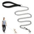 thumbnail image 1 of Heavy Duty Metal Dog Leash, Anti-Rust Chrome Plated Pet Chain For Large Dogs With Comfortable Handle, 1 of 7