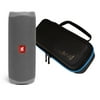 JBL Flip 5 Gray Portable Bluetooth Speaker w/divvi! Hardshell Case