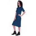 thumbnail image 4 of Moomaya Womens Straight Short Sleeve Dress Plain Casual Relaxed Fit Dresses w/ Pockets, 4 of 6