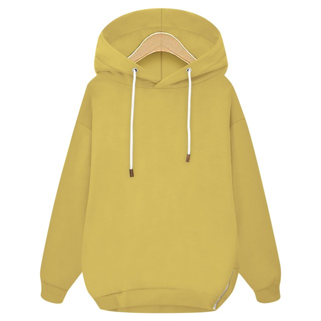 Gibobby Sudadera de mujer, Sudaderas con capucha para mujer 2023 otoño invierno moda manga larga cordón suéter casual elegante con botones blusa ligera(Amarillo,M)