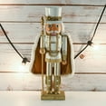 thumbnail image 3 of Ornativity Christmas Gold King Nutcracker Glittered Wooden Nutcracker Man with Fur Cape and Staff, 3 of 10