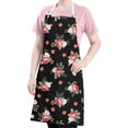 thumbnail image 5 of Pioneer Flower Floral Print Pattern Apron for Women and Men, Cotton Linen Waterproof with Pockets, Adjustable, 33x27 Inch for Kitchen, Gardening, BBQ, Salon, 5 of 6