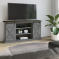 TwinStar Home Farmhouse TV Stand with Sliding Barn Doors for TVs up to