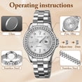 thumbnail image 3 of SKMEI Watches for Women Luxury Dress Waterproof Wrist Watch Stainless Steel Ladies Watch with Luminous Date, 3 of 9