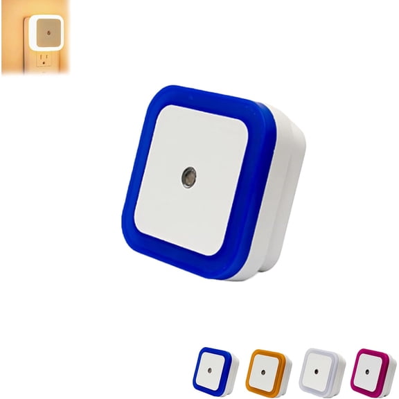 Square Light-Controlled Night Light, Plug-in LED Sensor Nightlight with Dusk-to-Dawn Automation, 0.4W Energy Saving