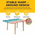 thumbnail image 4 of Blue Teal Pink Ombre Coastal Table Cloths for 6 Foot Rectangle Tables, Nautical Beach Starfish Coral Summer Patio Waterproof Elastic Fitted Tablecloths, Washable Rectangular Table Cover for Camping, 4 of 8