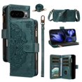 thumbnail image 1 of For Google Pixel 9 / 9 Pro Wallet Case, 9 Card Slots RFID Blocking Crossbody Leather Cover, Zipper Pocket, Detachable Wrist & Shoulder Strap, Magnetic Shockproof Protective Phone Case for Women,Green, 1 of 11