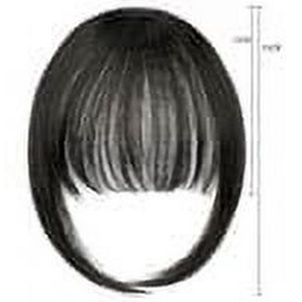 Extensiones naturales de pelo sin costuras con patillas • Flequillo largo tejido a mano • Peluca de fibra química para volumen y capas