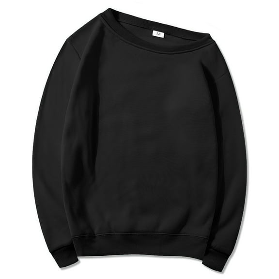 Women's Plus Size Oversized Off-Shoulder Long Sleeve Sweatshirt, No Hood Trendy Loose Fit Tops for Fall Winter Casual Wear, Daily Use, and Outdoor Activities Black L